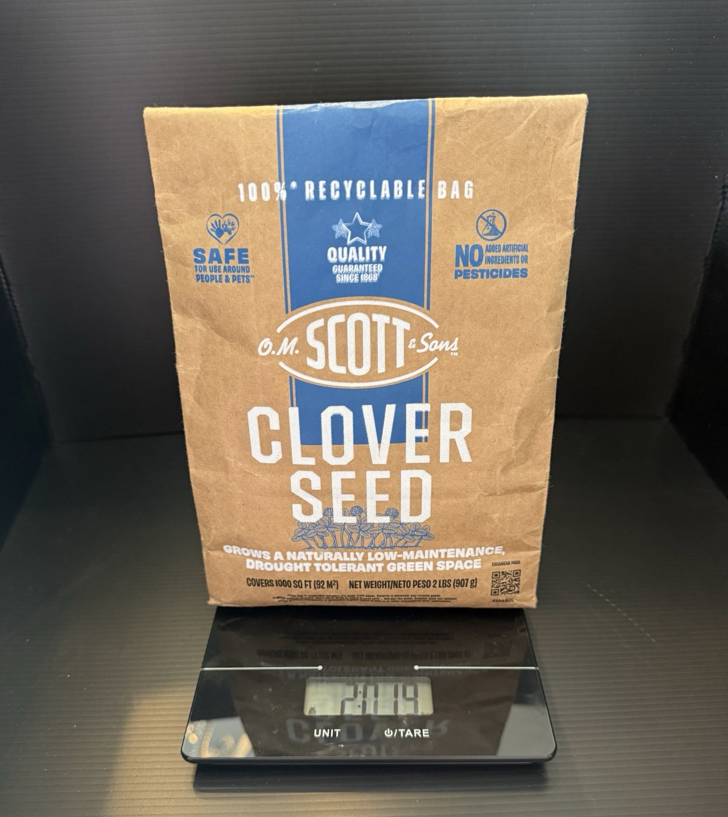 O.M. Scott and Sons Clover Seed Ground Cover 2 lb. Bag Covers 1,000 sq. ft. New
