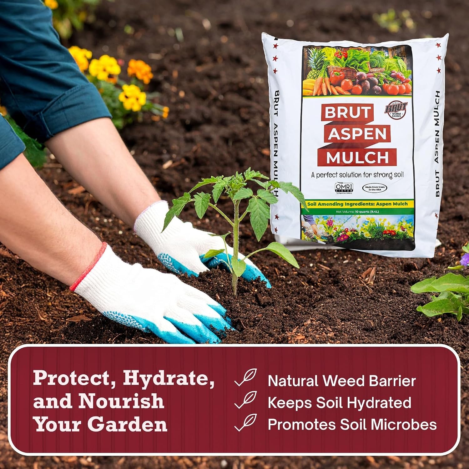 Nutrient Rich Organic Mulch 10 Qt Perfect for Landscaping and Weed Control