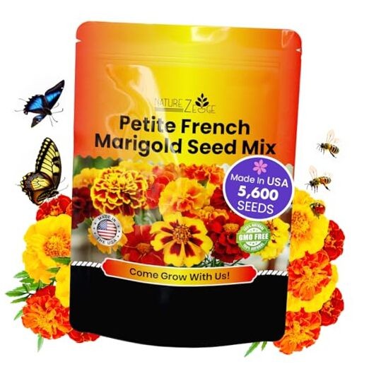 Marigold Seeds Mix, Over 5600 Seeds, Marigold 0.63 oz Petite French Marigold