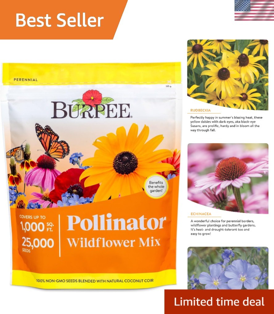 25,000 Non-GMO Wildflower Seeds – 18 Varieties for a Thriving Pollinator Garden