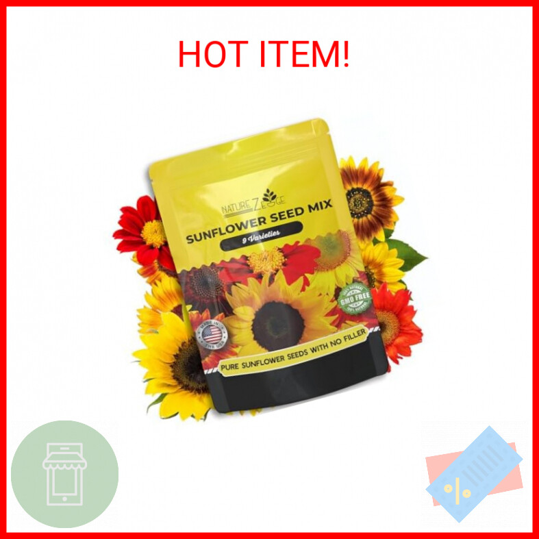 NatureZ Edge 1300+ Sunflower Seeds Garden Variety Pack, Bulk Sunflower Seeds for