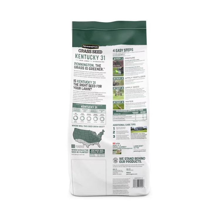 SALE-Pennington Kentucky 31 Tall Fescue Grass Seed 7 lb Covers Up to 1400 Sq Ft