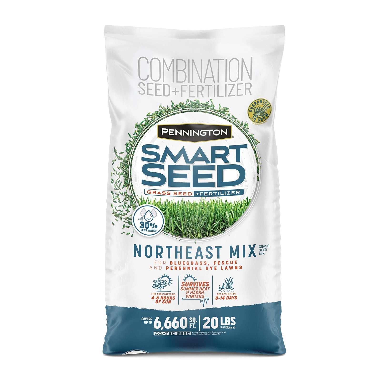 Northeast Grass Seed Mix 20 lb – Smart Seed for Lush Lawn, Drought Resistant, Fa