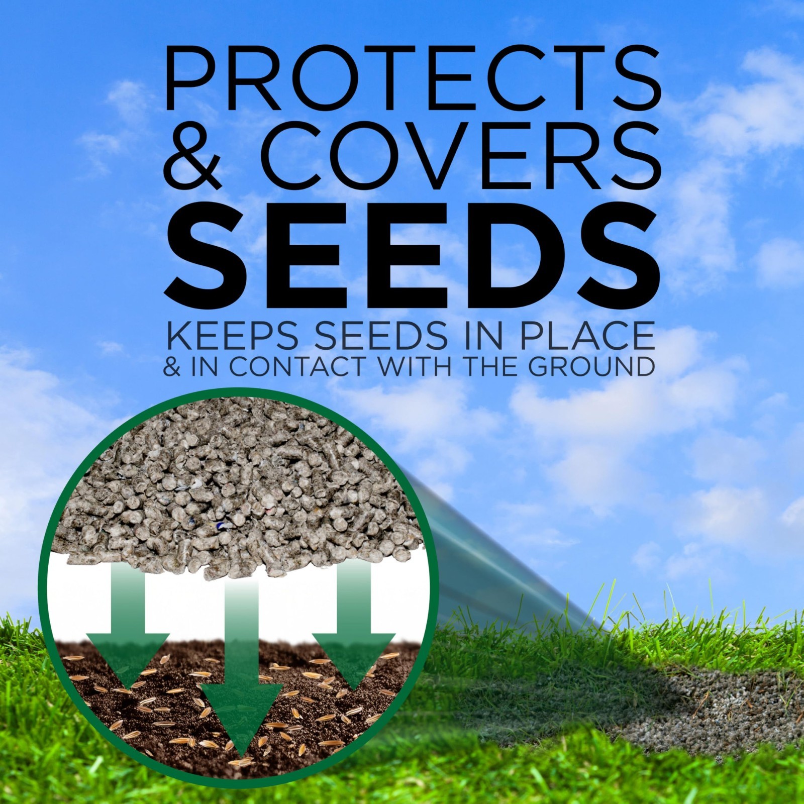 Grass Seed Starting Mulch for New Lawns & Bare Spots – 18 lb Bag, Covers 360 sq