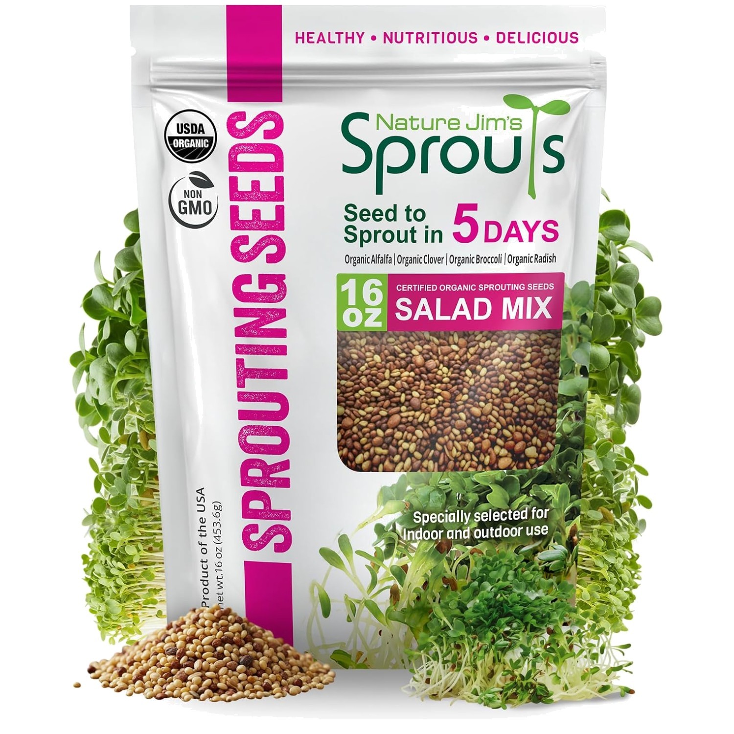 Organic Sprouting Seeds – Nutritious Salad Mix Blend