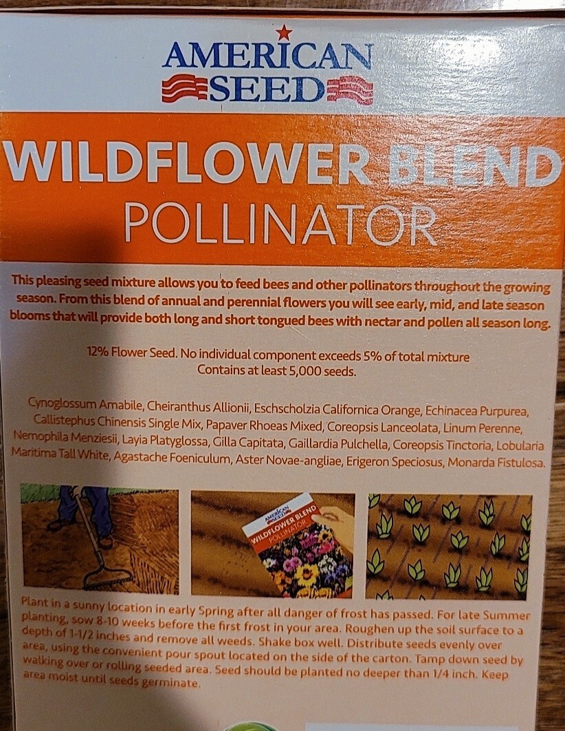 Wildflower Blend POLLINATOR by American Seed contains 5,000 seeds summer flowers