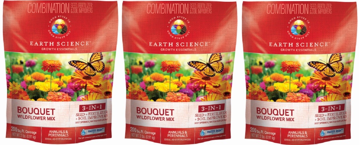 Earth Science 12139-6 2 lb Bouquet Wildflower Seed Mix – 3 Bags
