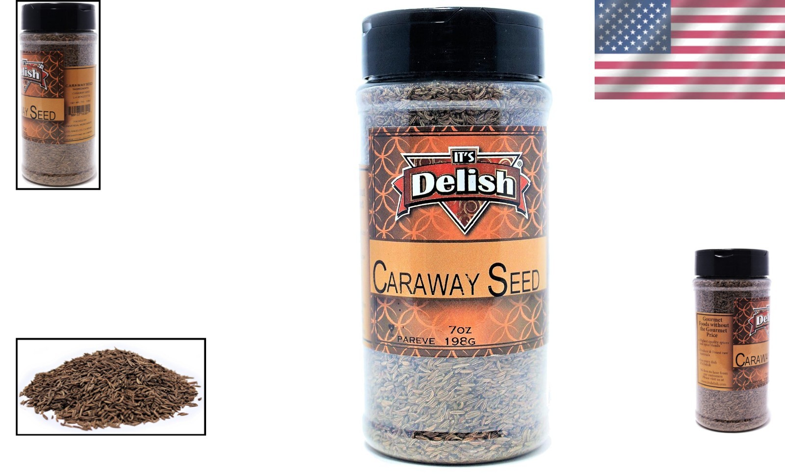 7oz Medium Jar of Its Delish Whole Caraway Seeds – Versatile Spice