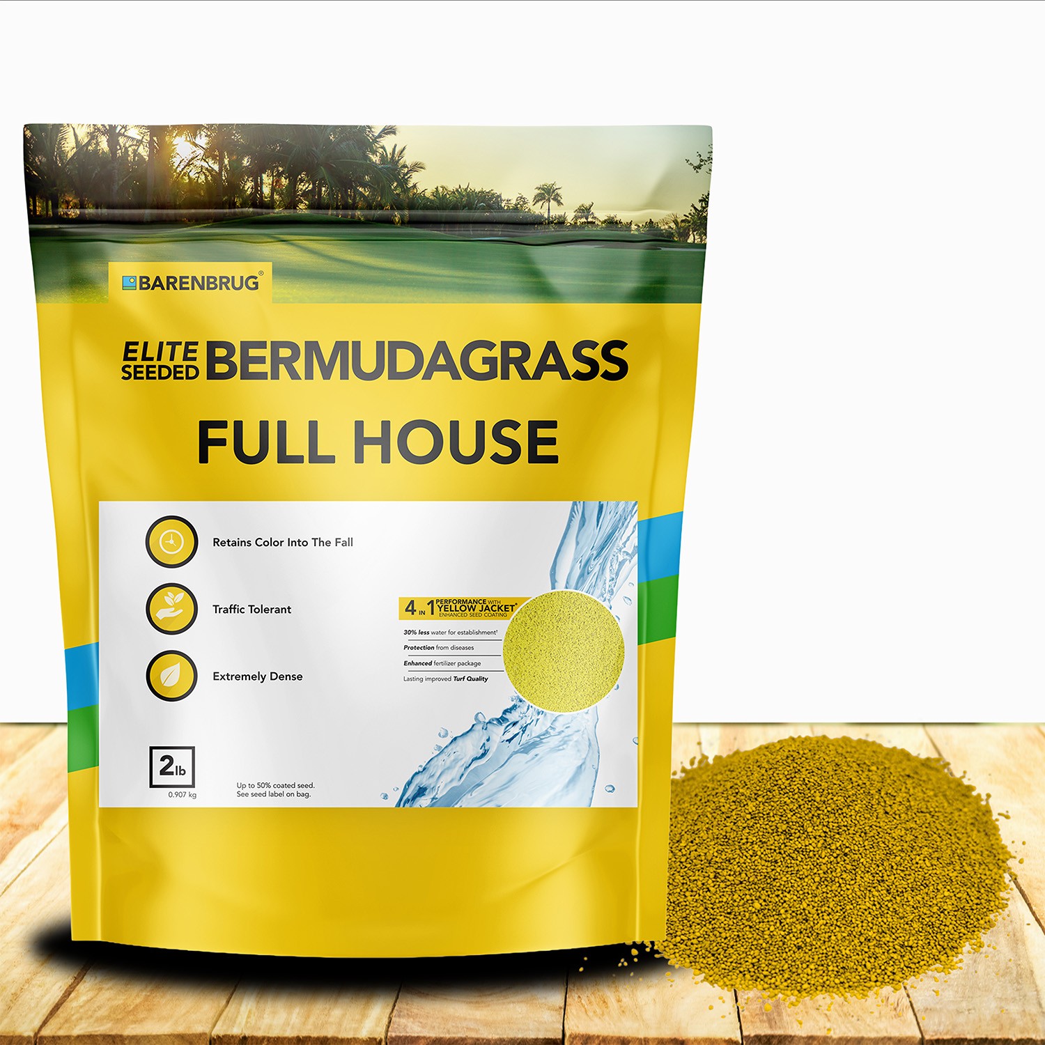 25 LBS Full House Monaco & Hollywood Drought Tolerant Bermuda Grass Seed