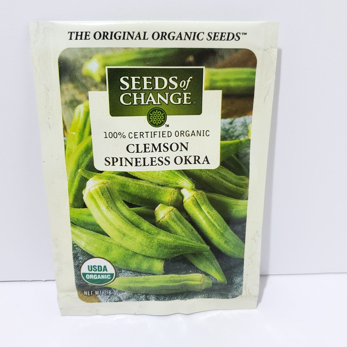 Seeds of Change Organic (2025) – 1pk 2.8g Clemson Spineless Okra Garden Seeds