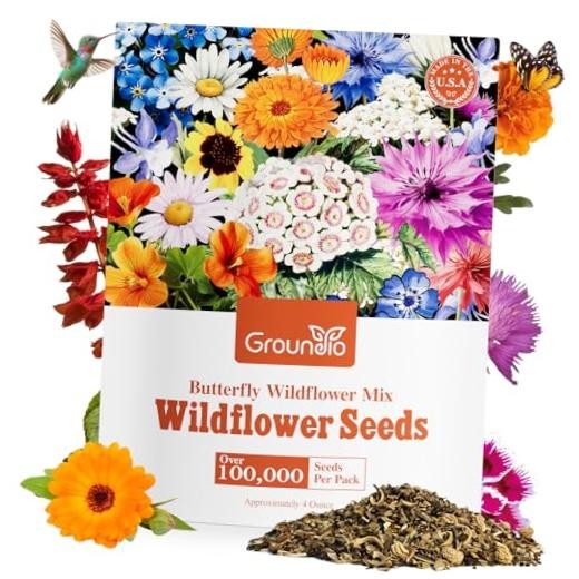 All Perennial Wildflower Seeds Bulk, 1/4 lb, 100,000+ Seeds, 26 Variety Mix