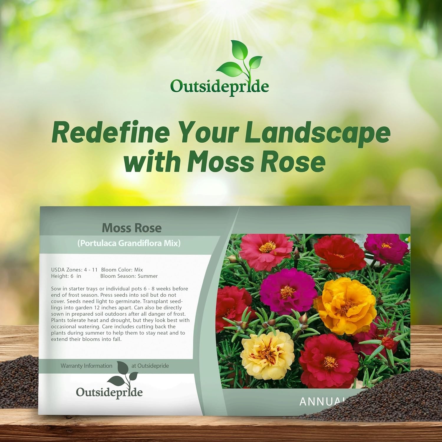 10000 Seeds Moss Rose Portulaca Seed Mix For Planting – Ground Cover Plant