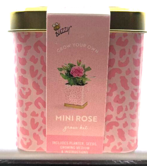 2023 New Buzzy Grow Your Own Mini Rose Kit with Planter, Seeds, & Growing Medium