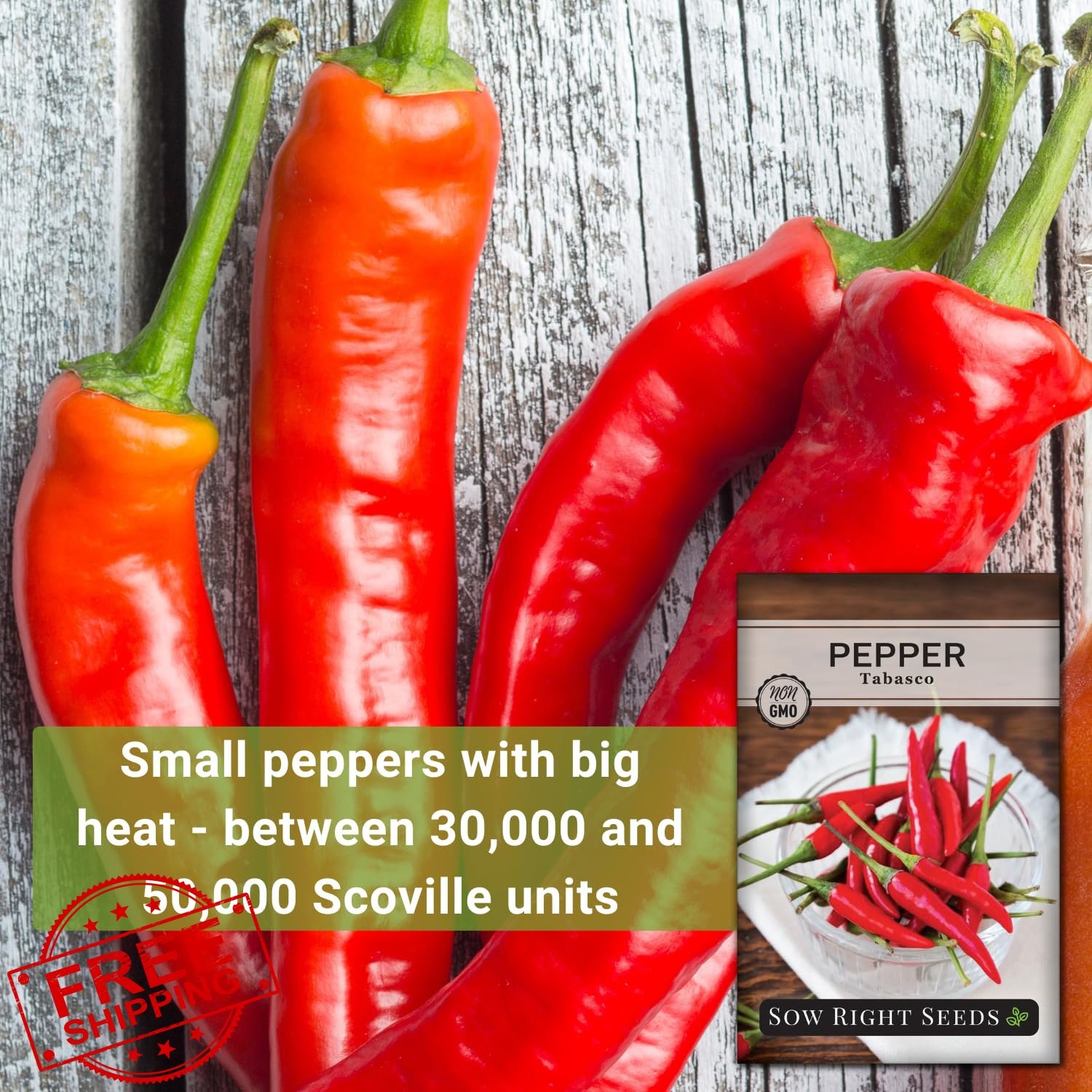 Sow Right Seeds Tabasco Pepper Seeds Non-GMO Heirloom