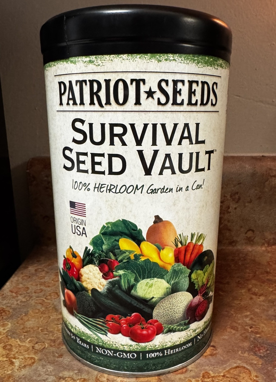 NEW Patriot Seeds Survival Seed Vault Kit Non-GMO Heirloom No Hybrids 195.375g