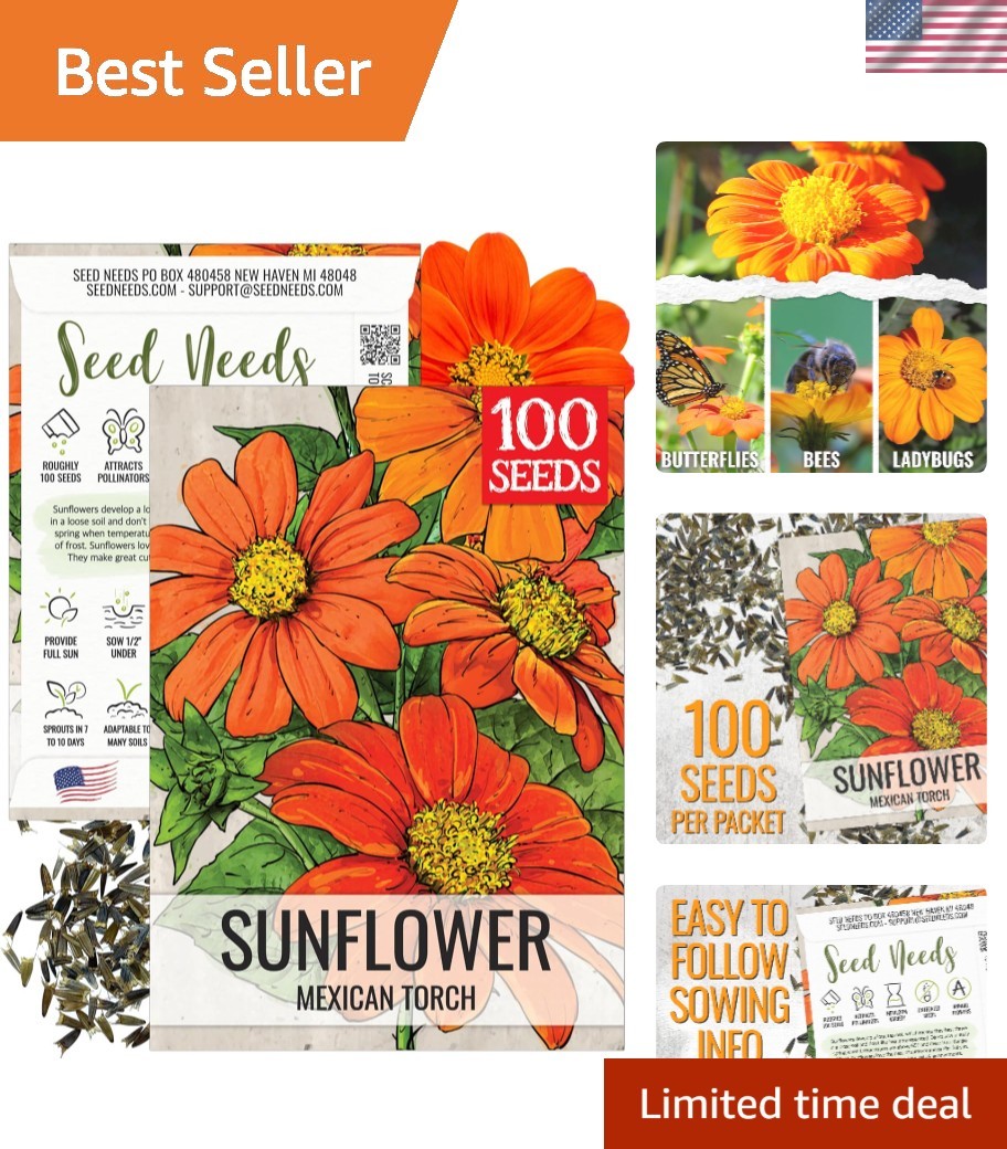 Heirloom Mexican Sunflower Seeds – Grow Vibrant Tithonia Flowers for Butterflies