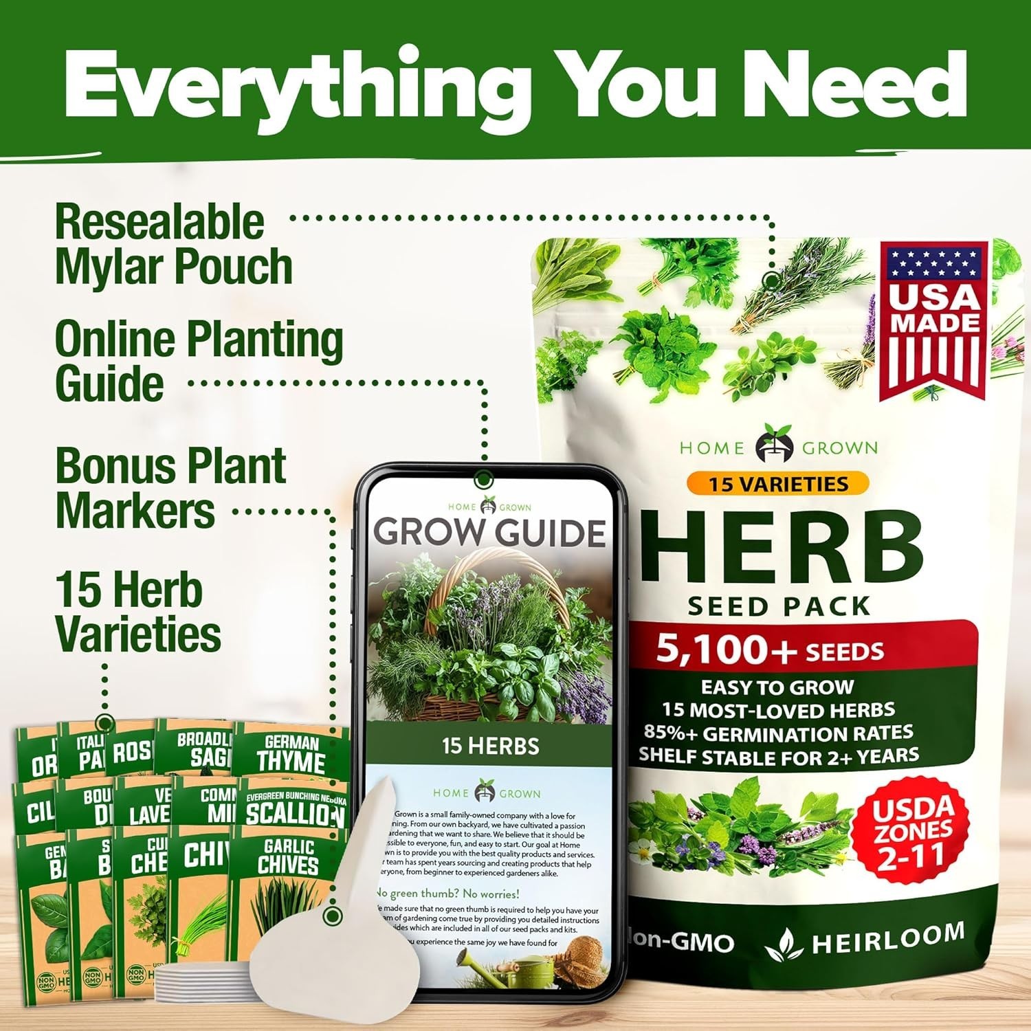Complete Culinary Herb Seed Collection – 15 Varieties for Every Garden