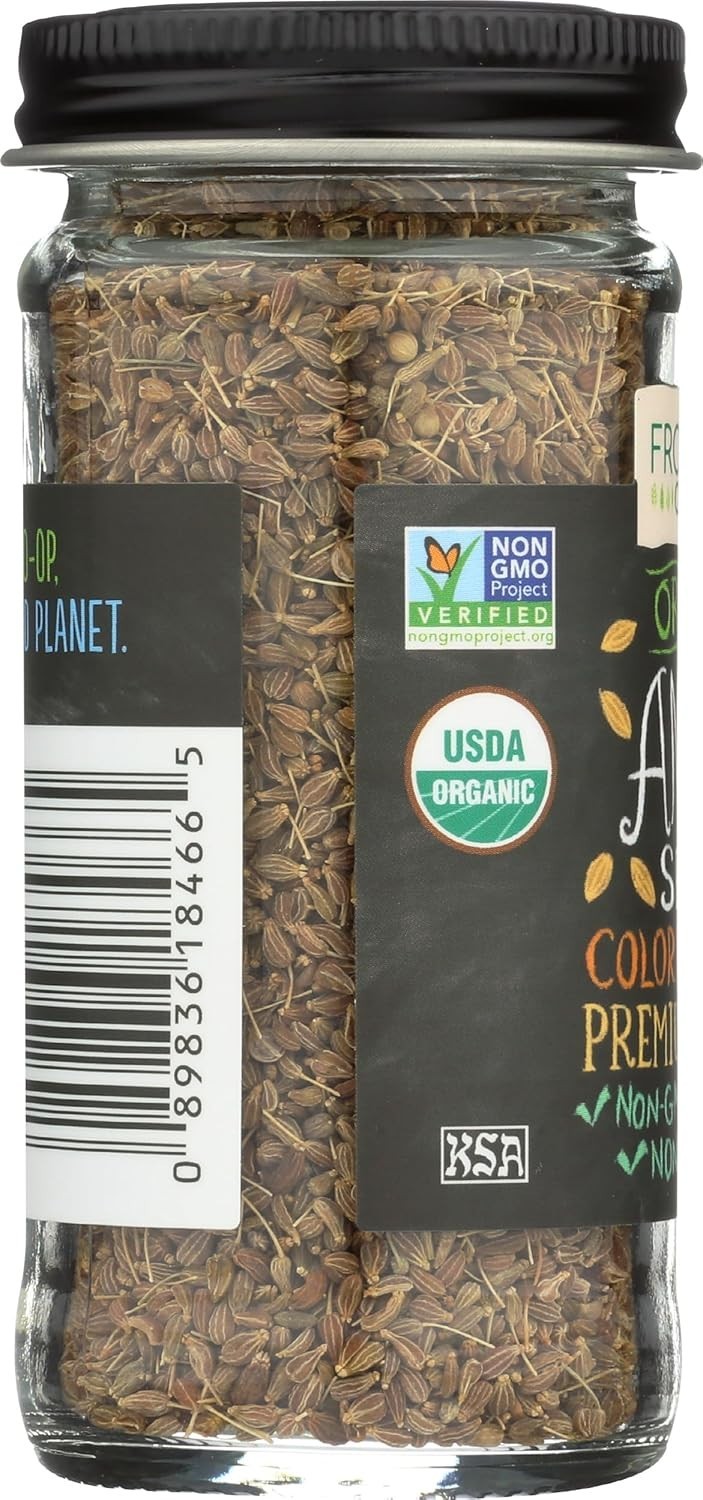 Frontier Organic Anise Seed, 1.50 oz – Kosher, Aromatic Whole Spice for Cooking