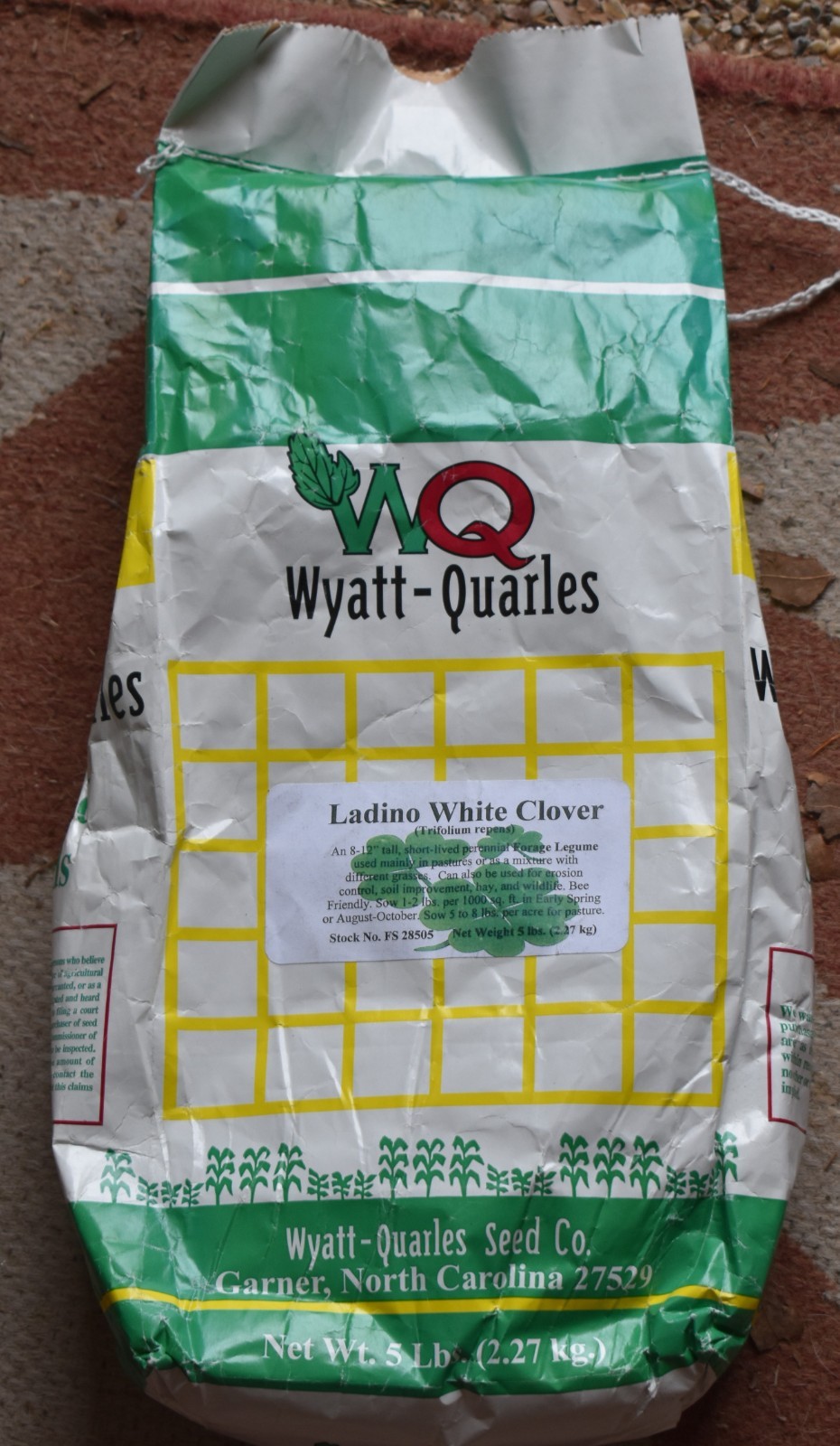 WYATT-QUARLES NC Ladino White Clover Seed 5lb Perennial Forage Legume