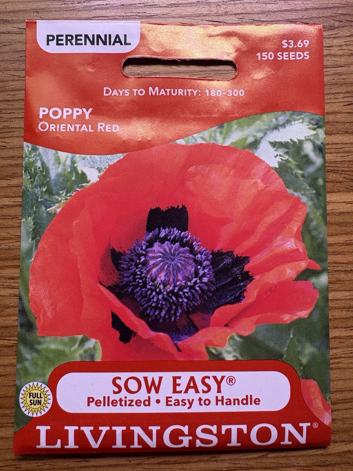 3 PACK Livingston Seed Company Poppy Oriental Red Perennial Flower Seeds