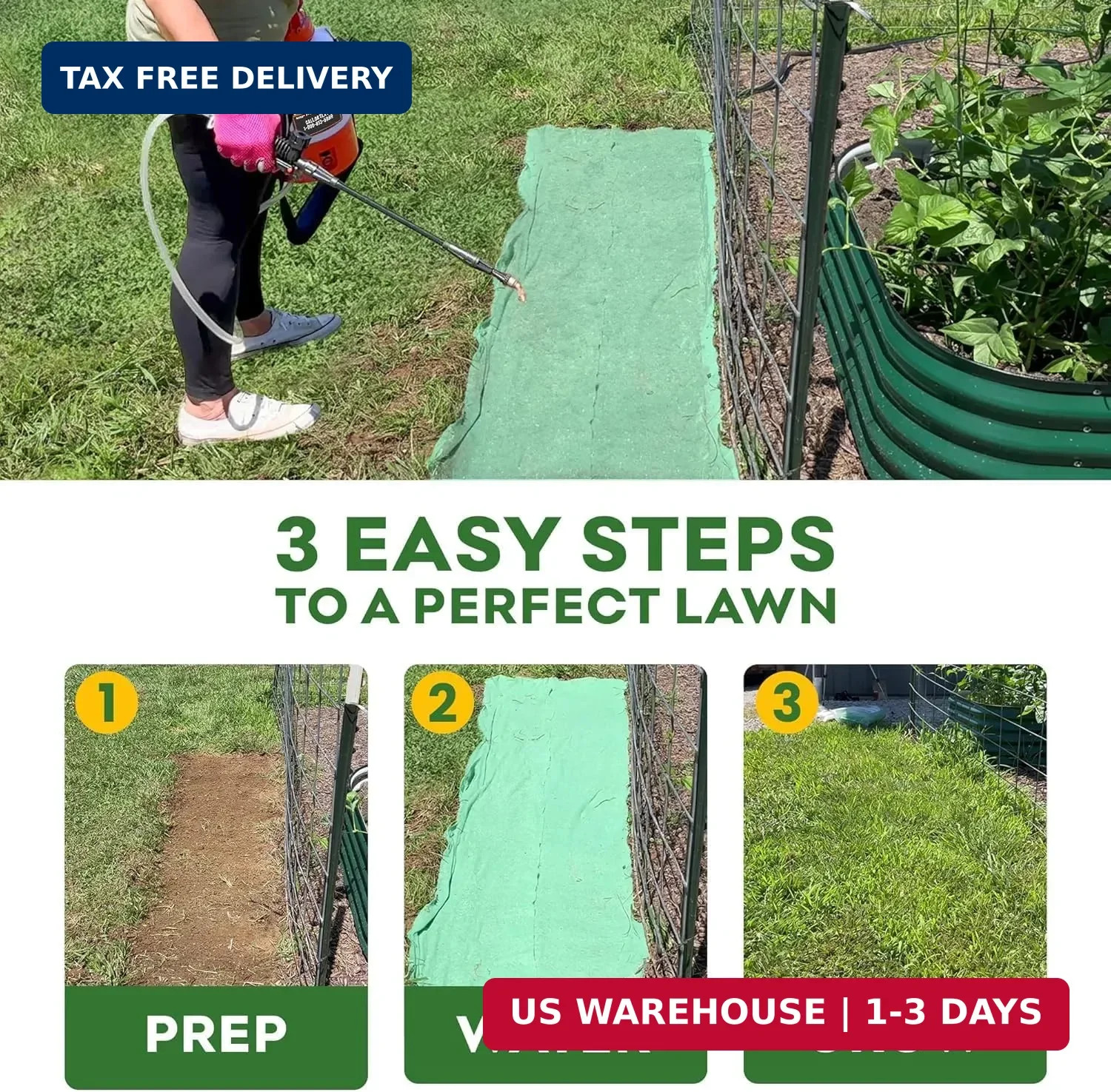 Petramax ReadyRoll Biodegradable Bermuda Grass Seed Mat for Southern Lawn 54 Sq