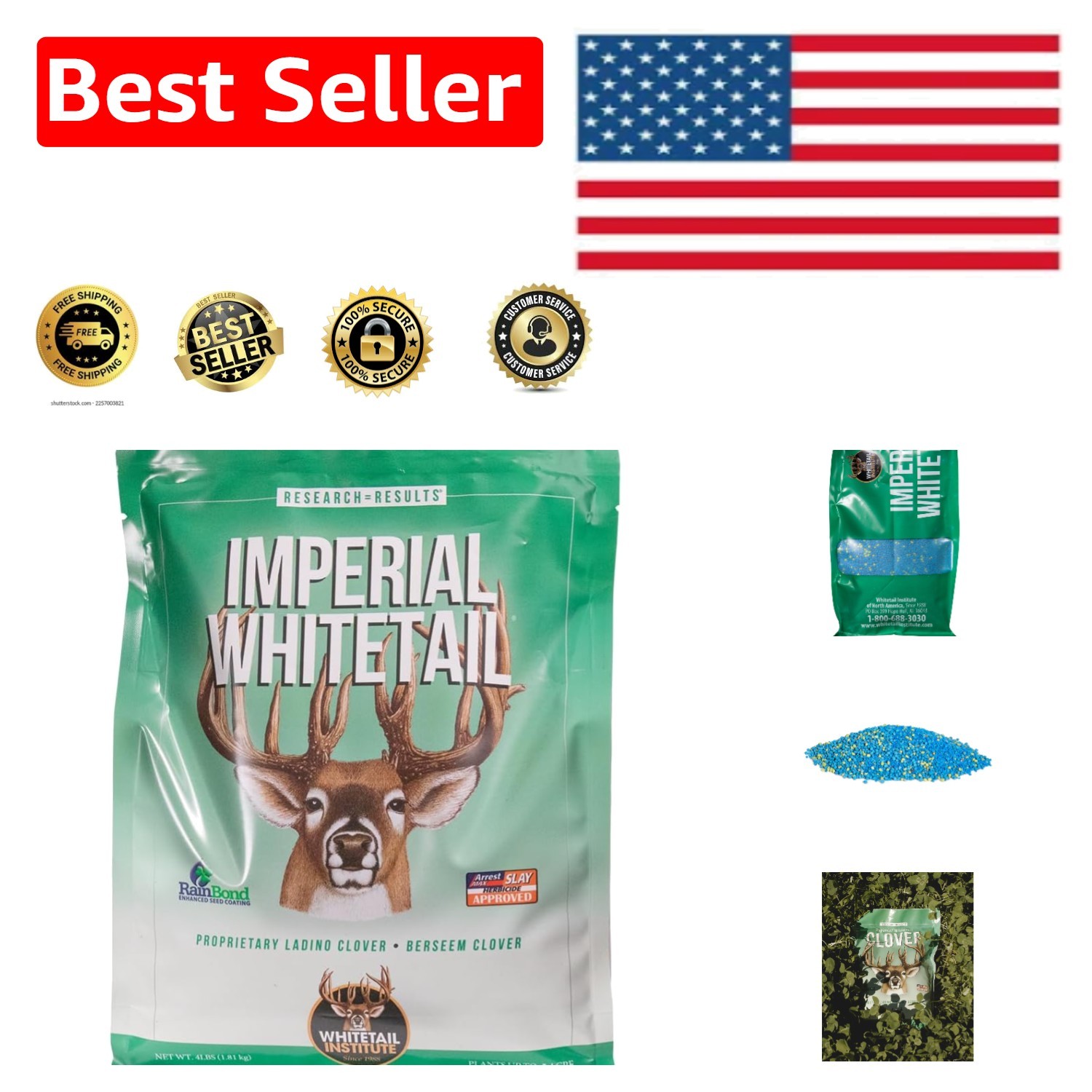 4 lb Clover Seed for Food Plots – Attracts Deer & Supports Antler Growth