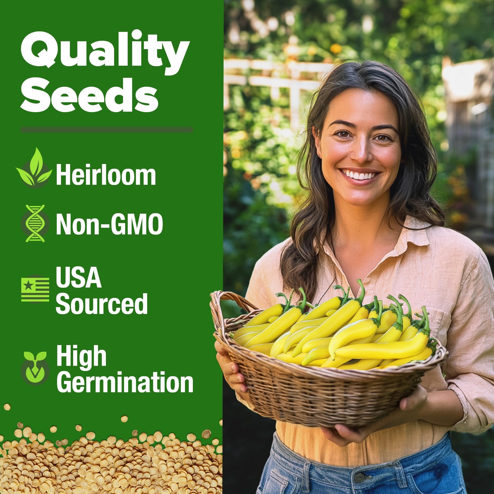 HOME GROWN Banana Pepper Seeds 94+ Heirloom Non GMO Seeds for Planting, High …