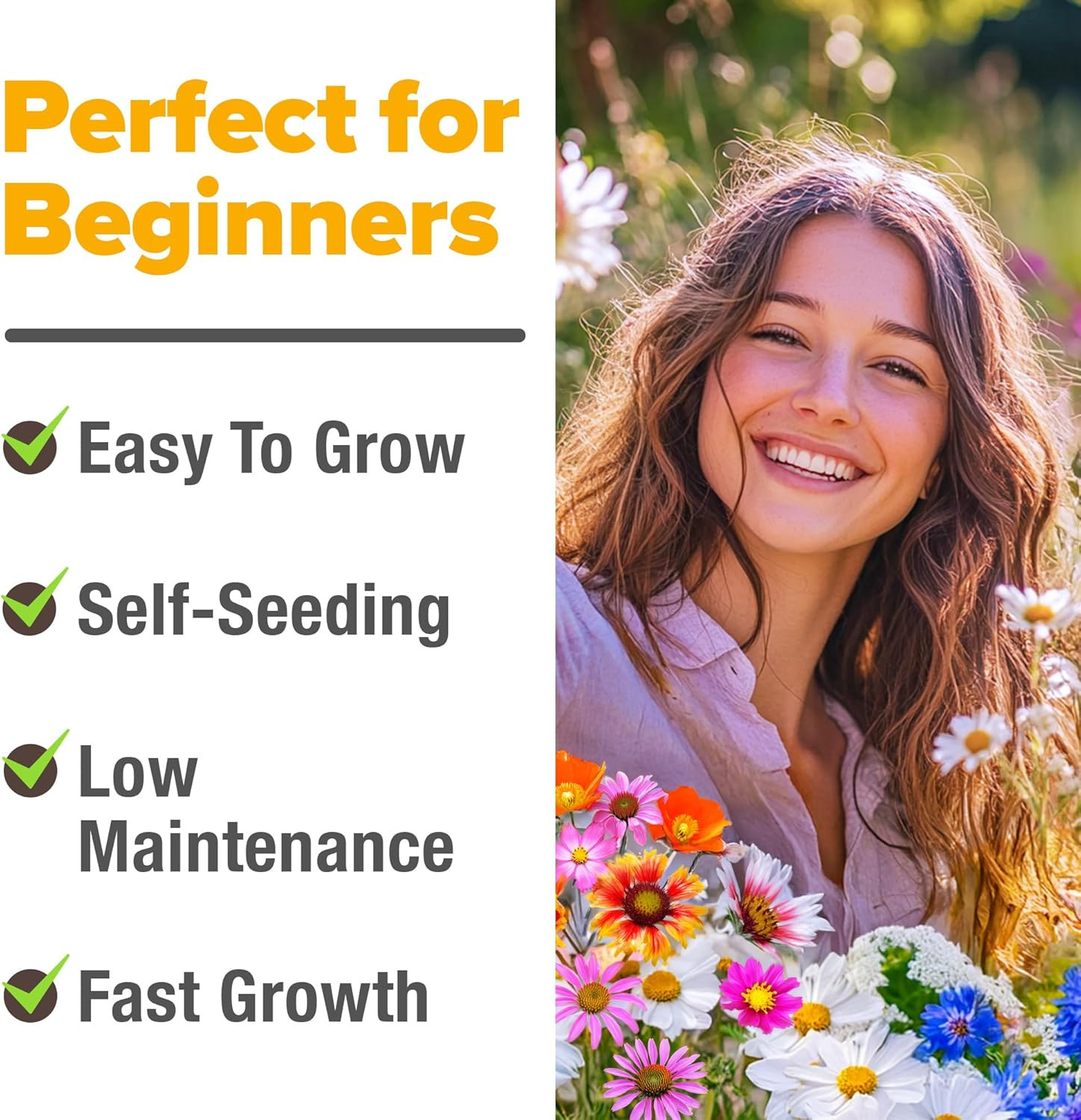 Wildflower Seeds Bulk Mix | 90,000+ Non-Gmo Perennial Flower Seed for Outdoor Pl