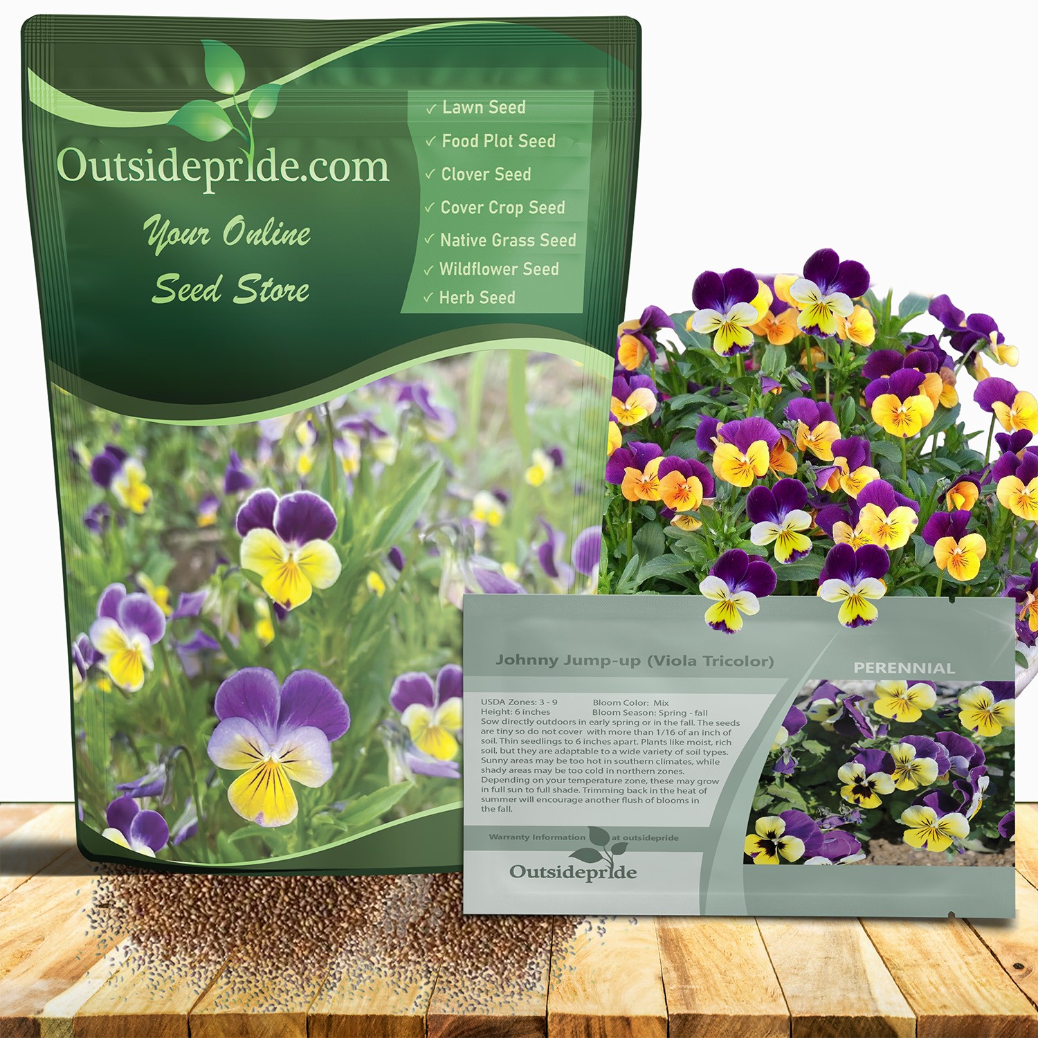 5000 Seeds Johnny Jump up Viola Seeds For Planting | Perennial Wildflower Seed