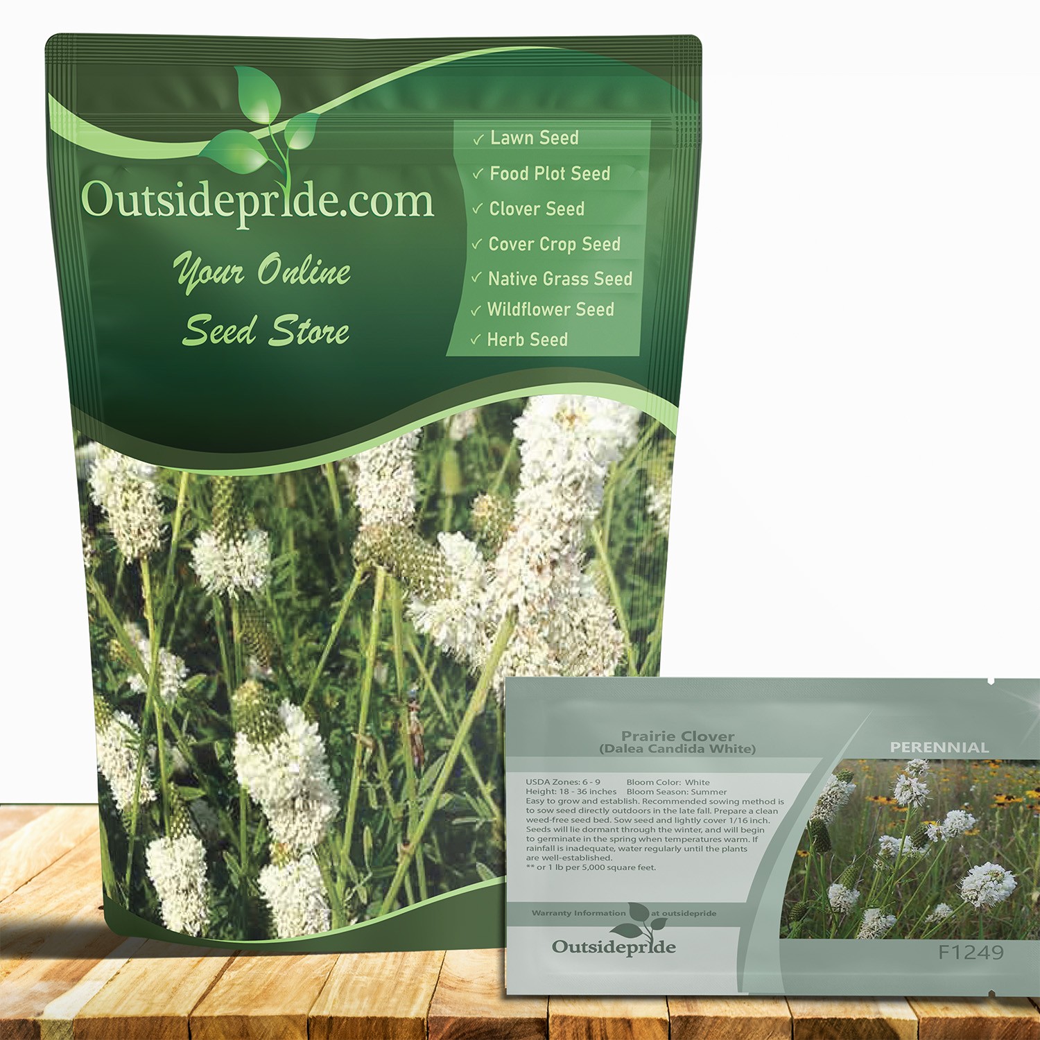 1 OZ Drought Tolerant White Prairie Clover Candida Flower Seeds
