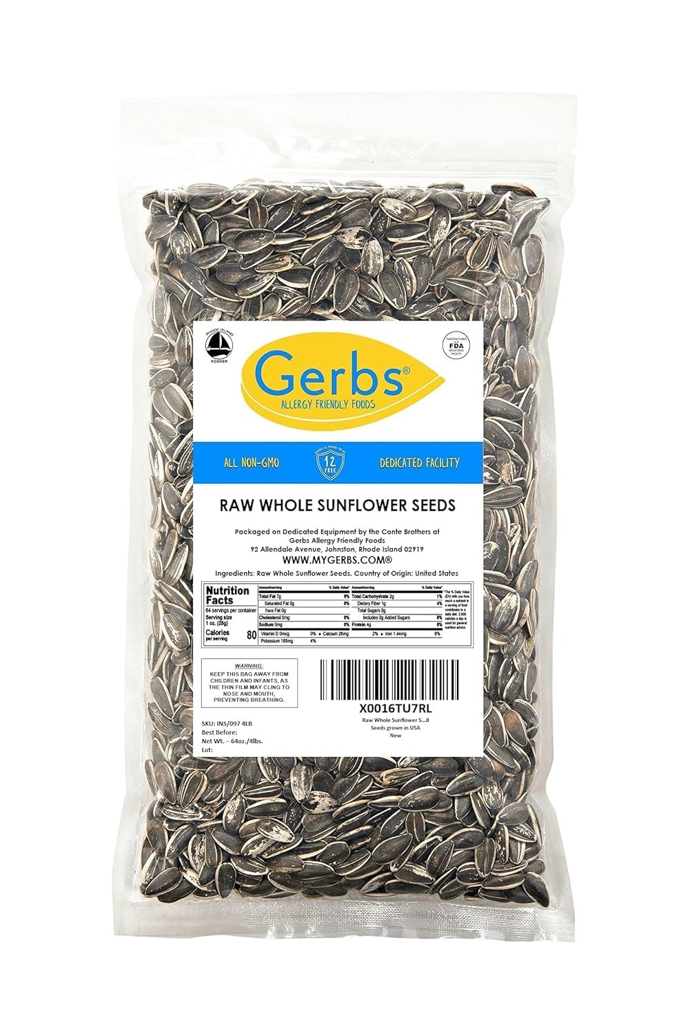 Healthy Sunflower Seeds (4 lbs) – In-Shell Snack, No Additives, Allergen-Free