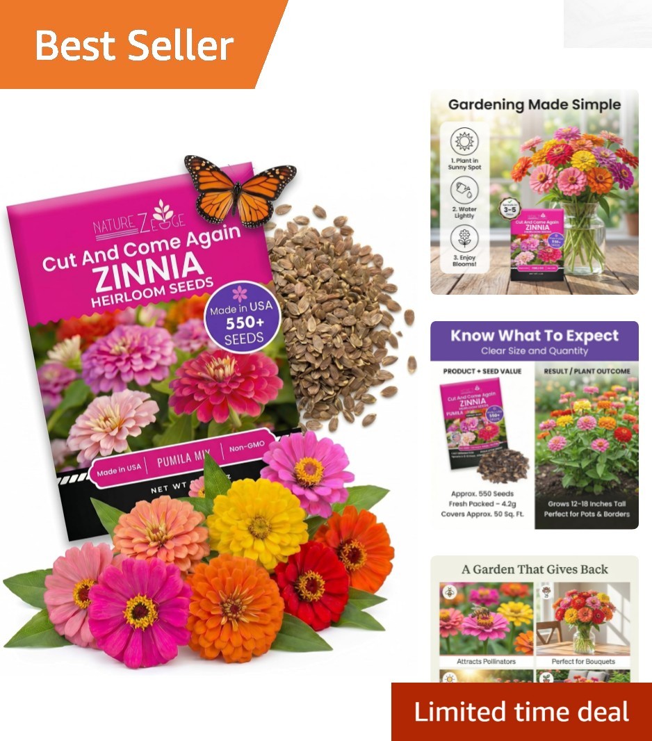 Colorful Zinnia Seeds – GMO-Free, High Germination Rate, Easy Planting Mix