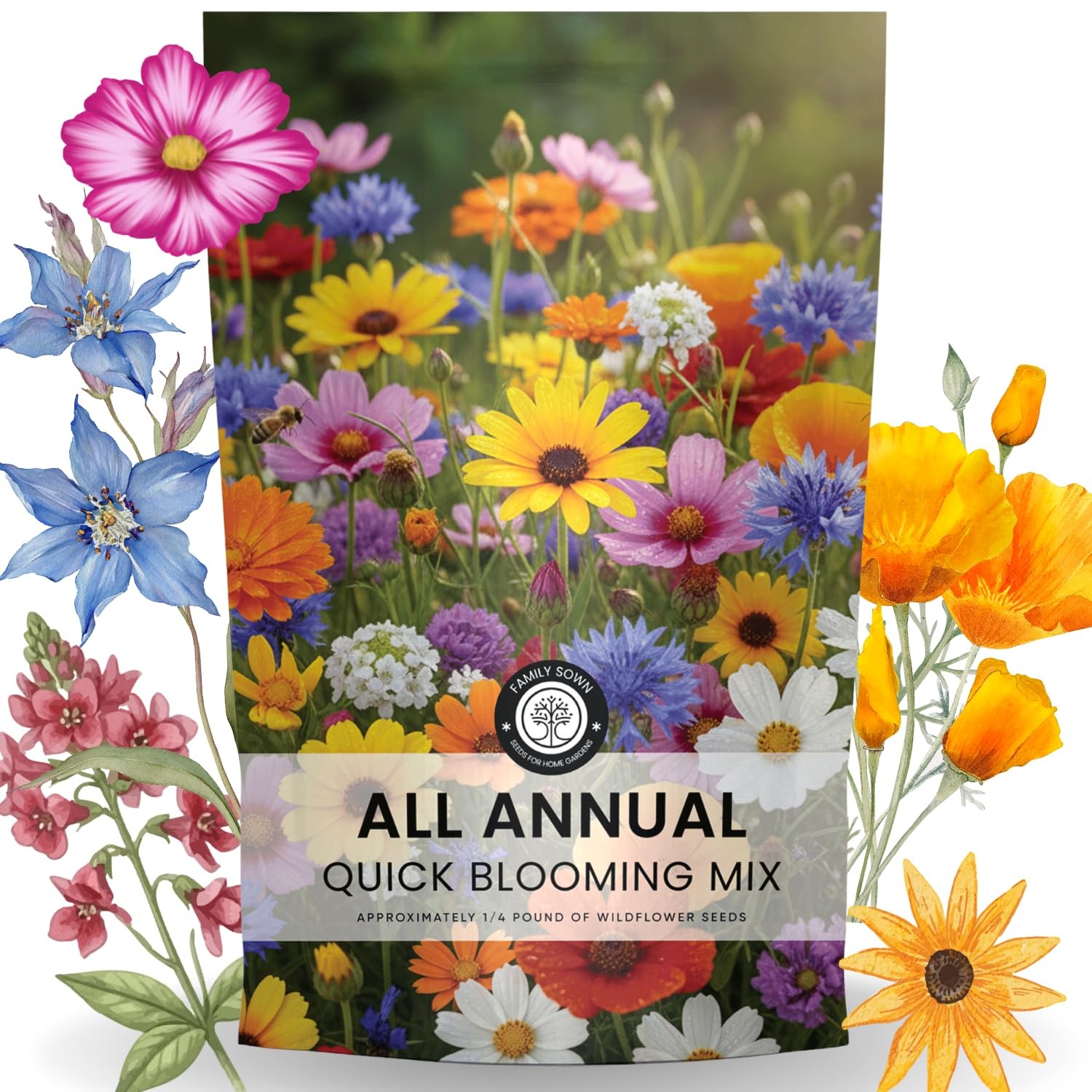 All Annual Quick Blooming Mix – 67,000 Flower Seeds for Planting – Wildflower…