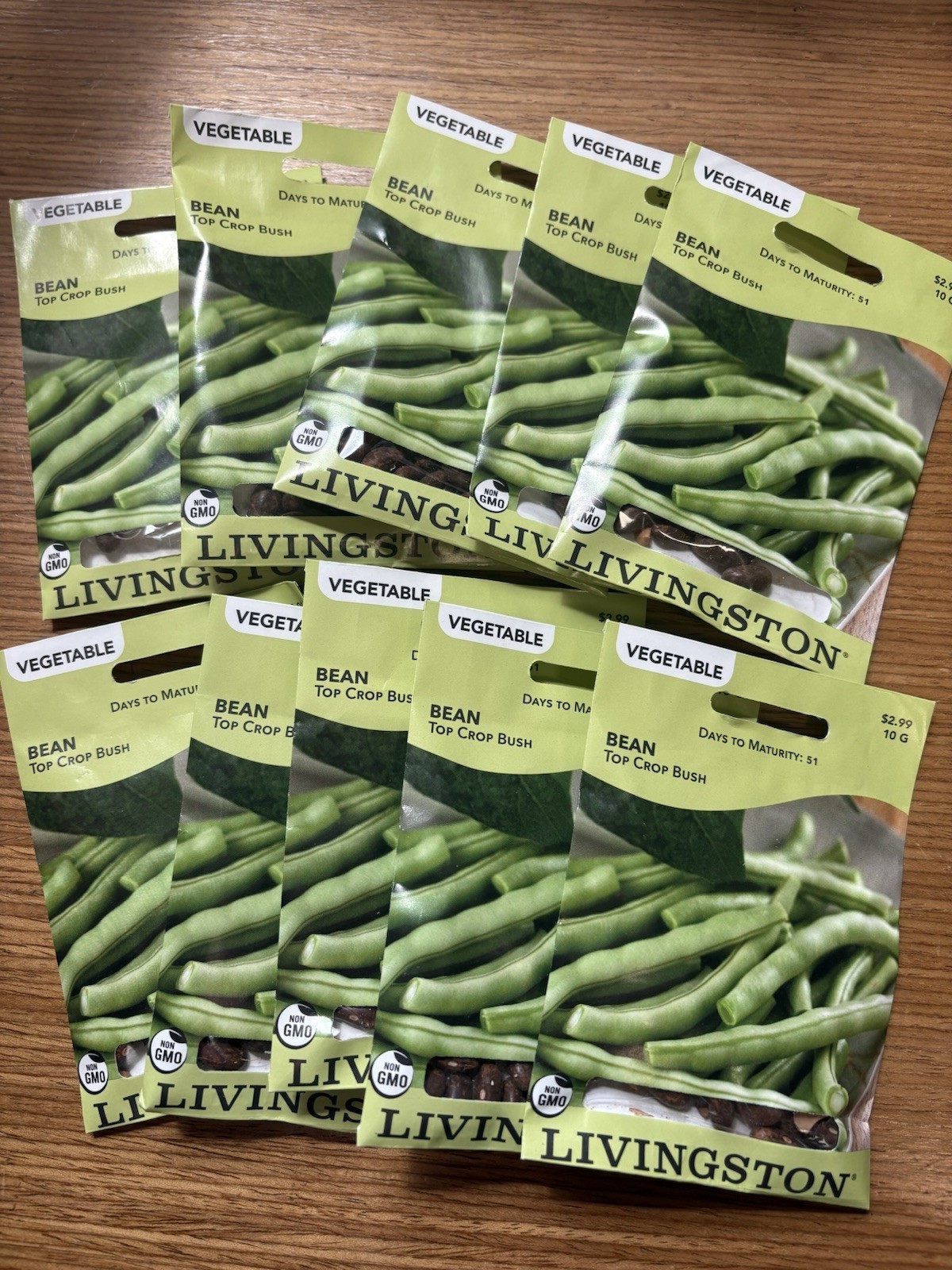 10 PACKS OF 10G Livingston Seeds Top Crop Bush Bean Non-GMO Vegetable Seeds