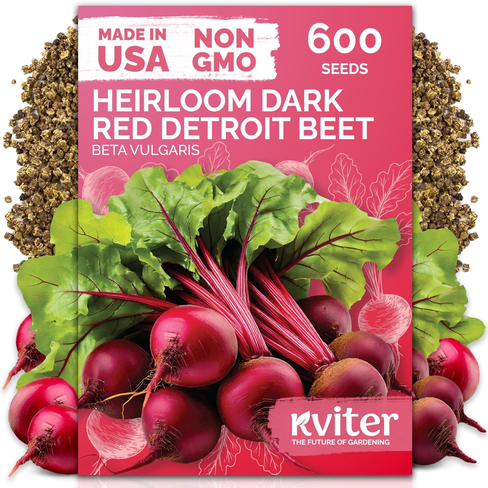 KVITER 600 Detroit Dark Red Beet Seeds (Beta vulgaris)