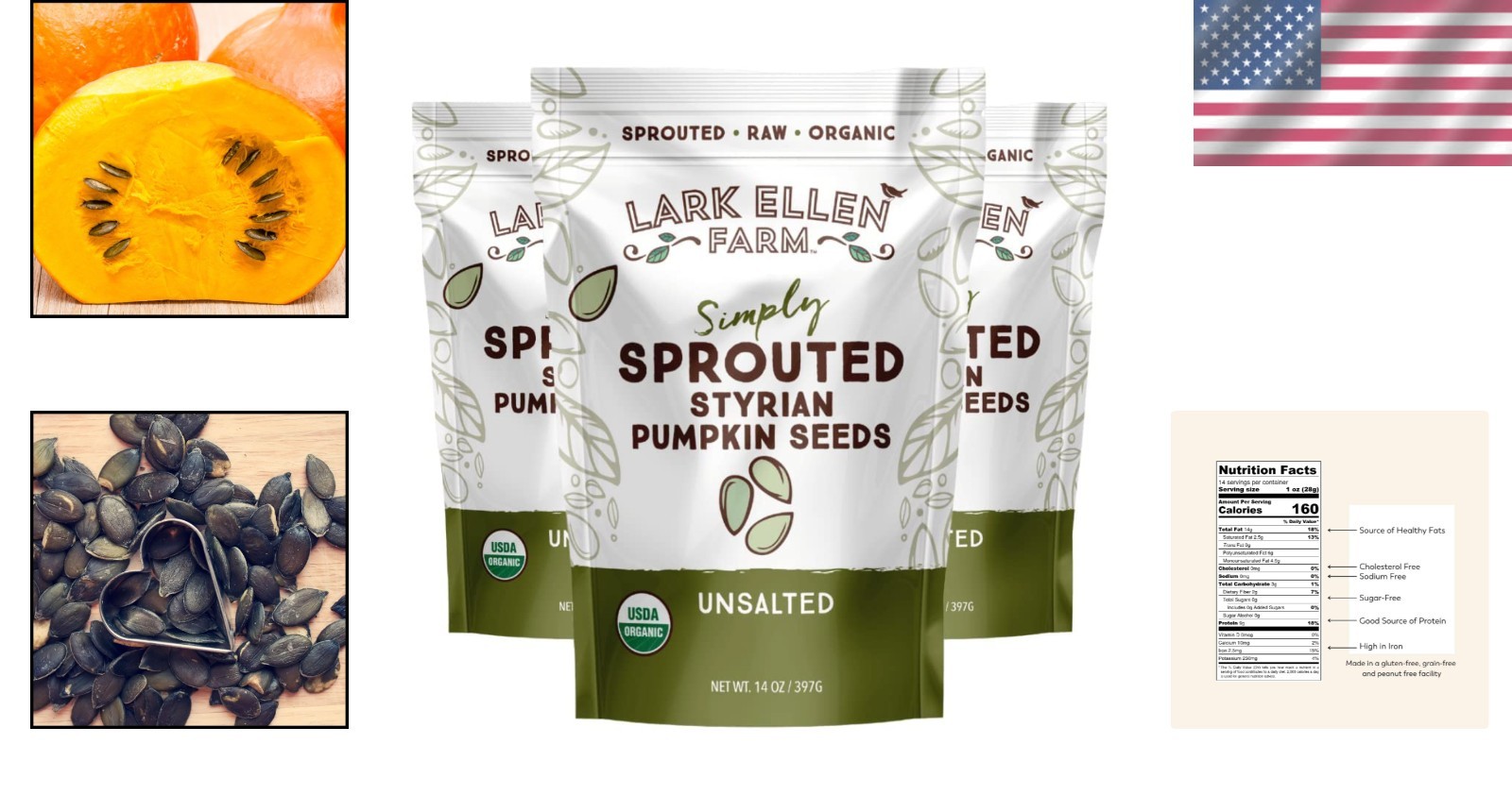 Organic Raw Pumpkin Seeds 42oz Total – Sprouted Pepitas, Non-GMO, Paleo,