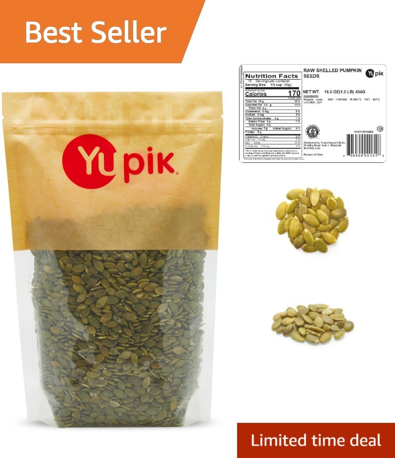 Nutty Raw Pumpkin Seeds, 1 lb 16 oz – Gluten-Free, Plant-Based Protein Snack