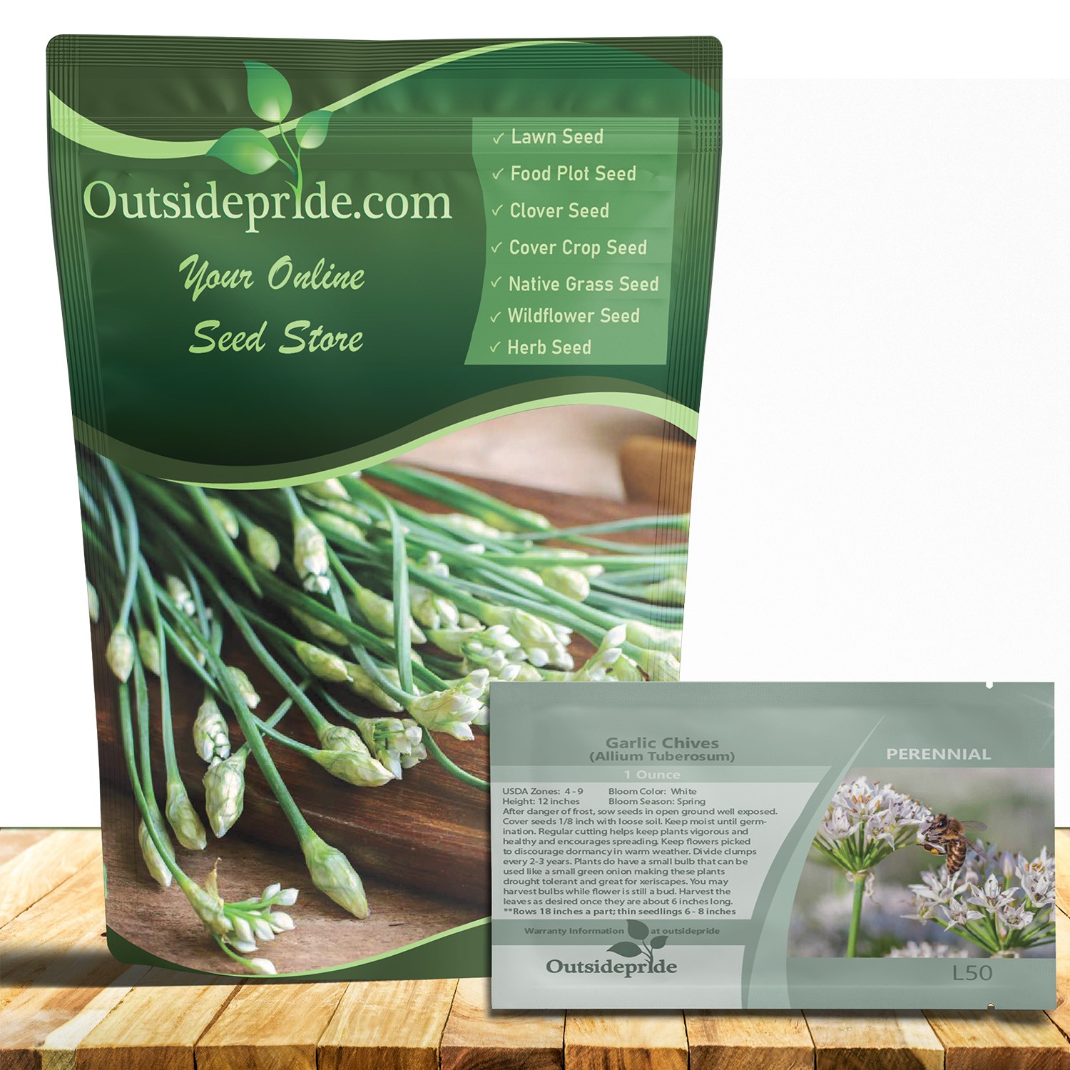 1 OZ Non-GMO Garlic Chives Herb Seeds For Sprouting & Microgreens