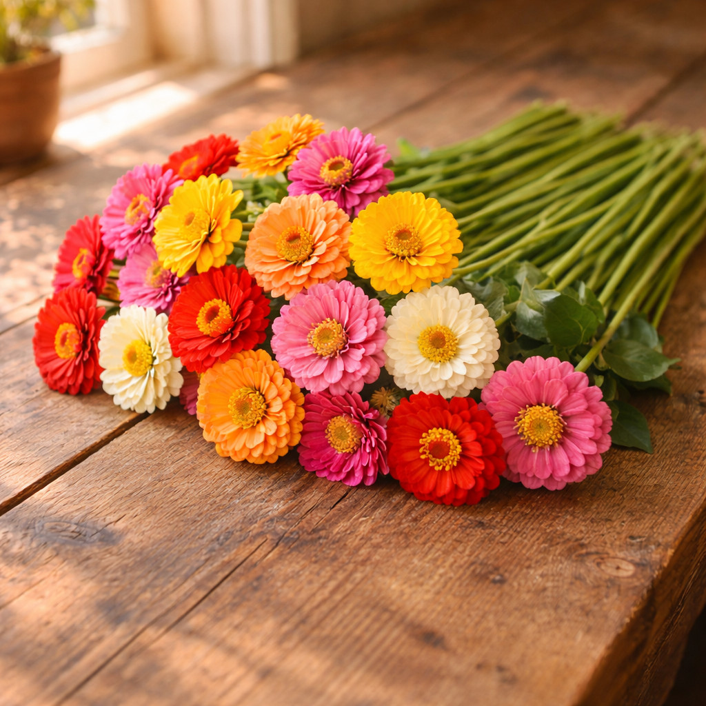 Organic Zinnia Seeds – Cut and Come Again Heirloom Flower Seeds 100 Seeds