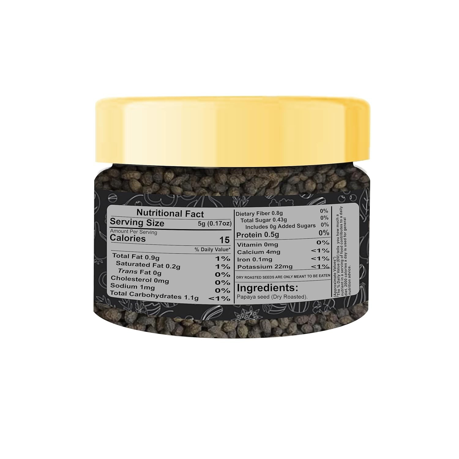 Versatile 0.35 Oz Dry Roasted Papaya Seeds – Ideal for Tropical Dishes & Snacks