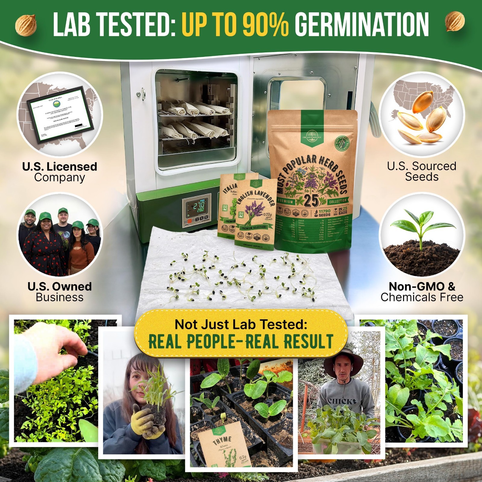 25 Herb Seeds Variety Pack – 11,700 Non-GMO Heirloom Seeds for Indoor/Outdoor Ga
