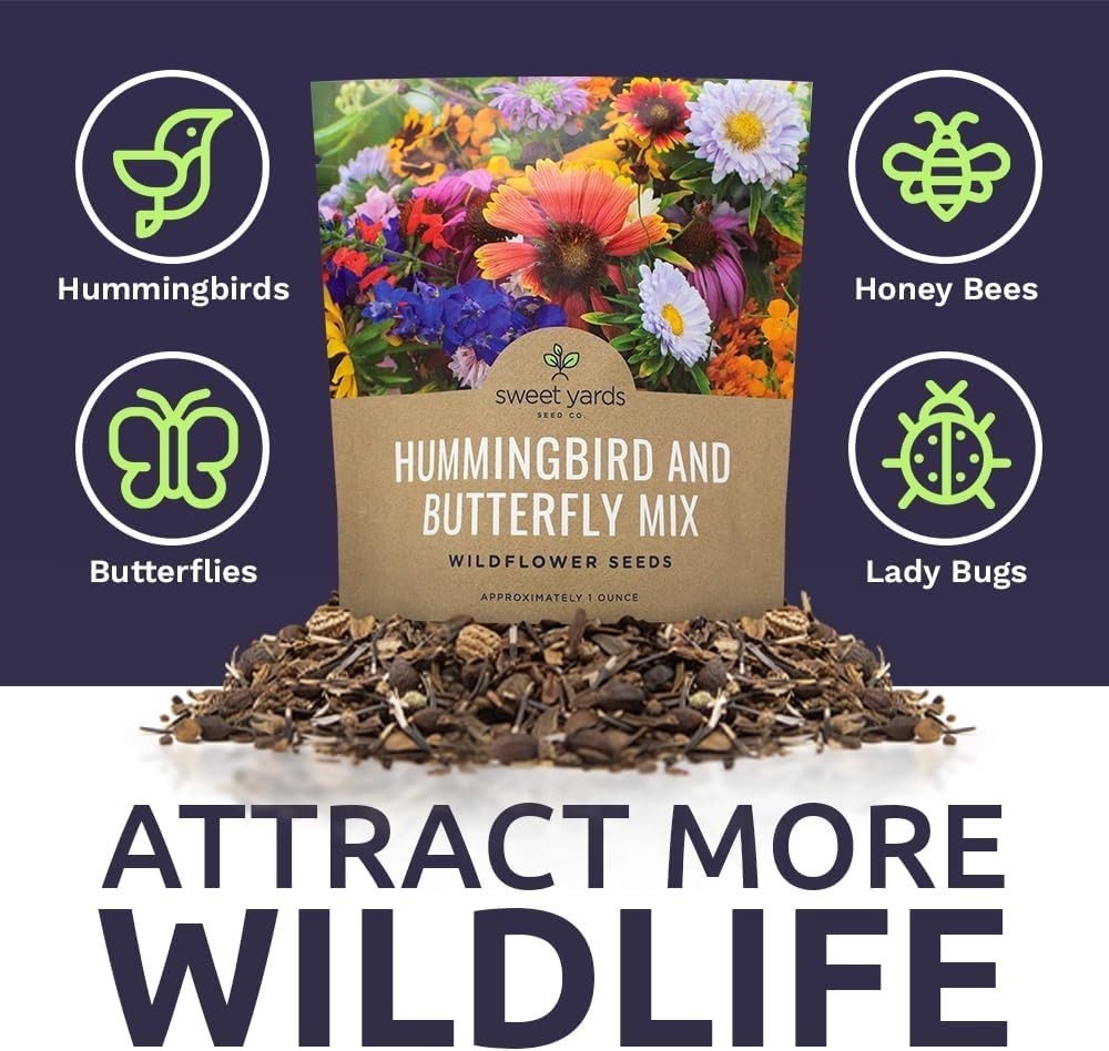 Attract Butterflies & Hummingbirds: 7,500 Heirloom Wildflower Seeds in 1 Ounce