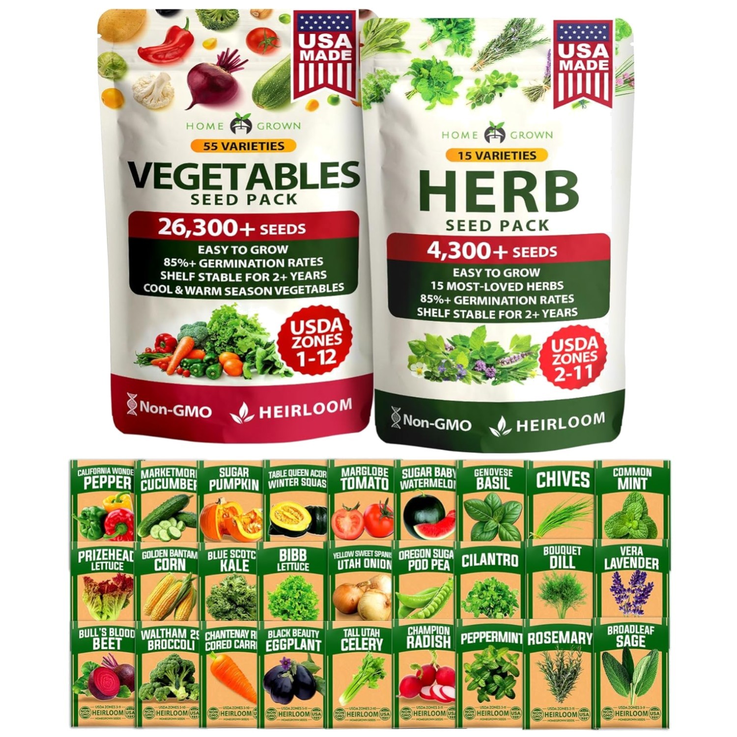 Heirloom Survival Seeds Garden Set – Indoor/Outdoor Planting
