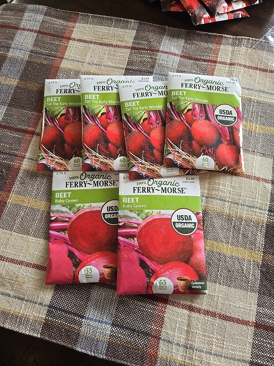 6-Ferry-Morse 2025 Seed 2 Types Of Beets 6 Packs In Total Organic 2.5 G