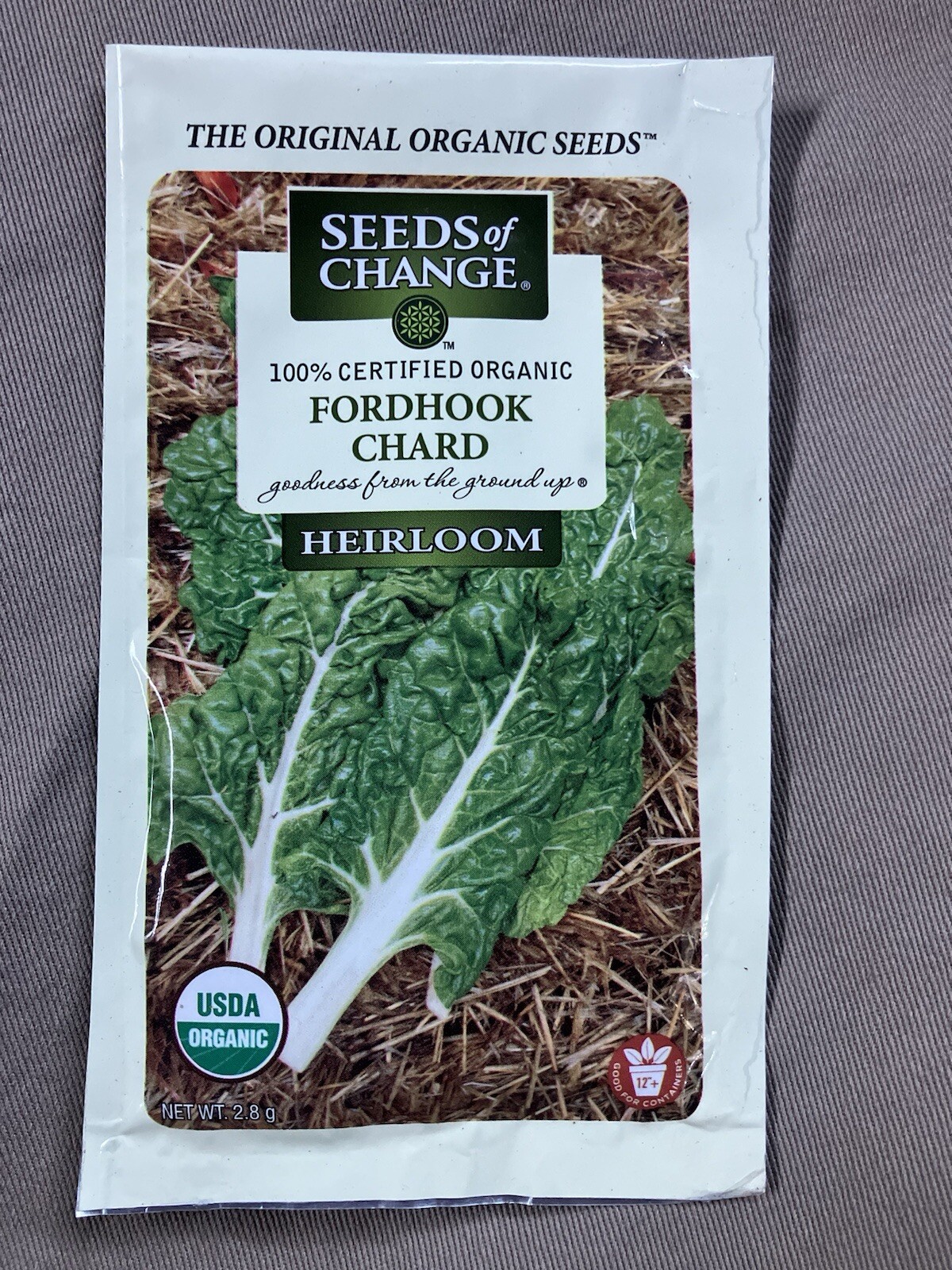 Seeds of Change Heirloom USDA Organic Fordhook Chard Garden Vegetable Seeds