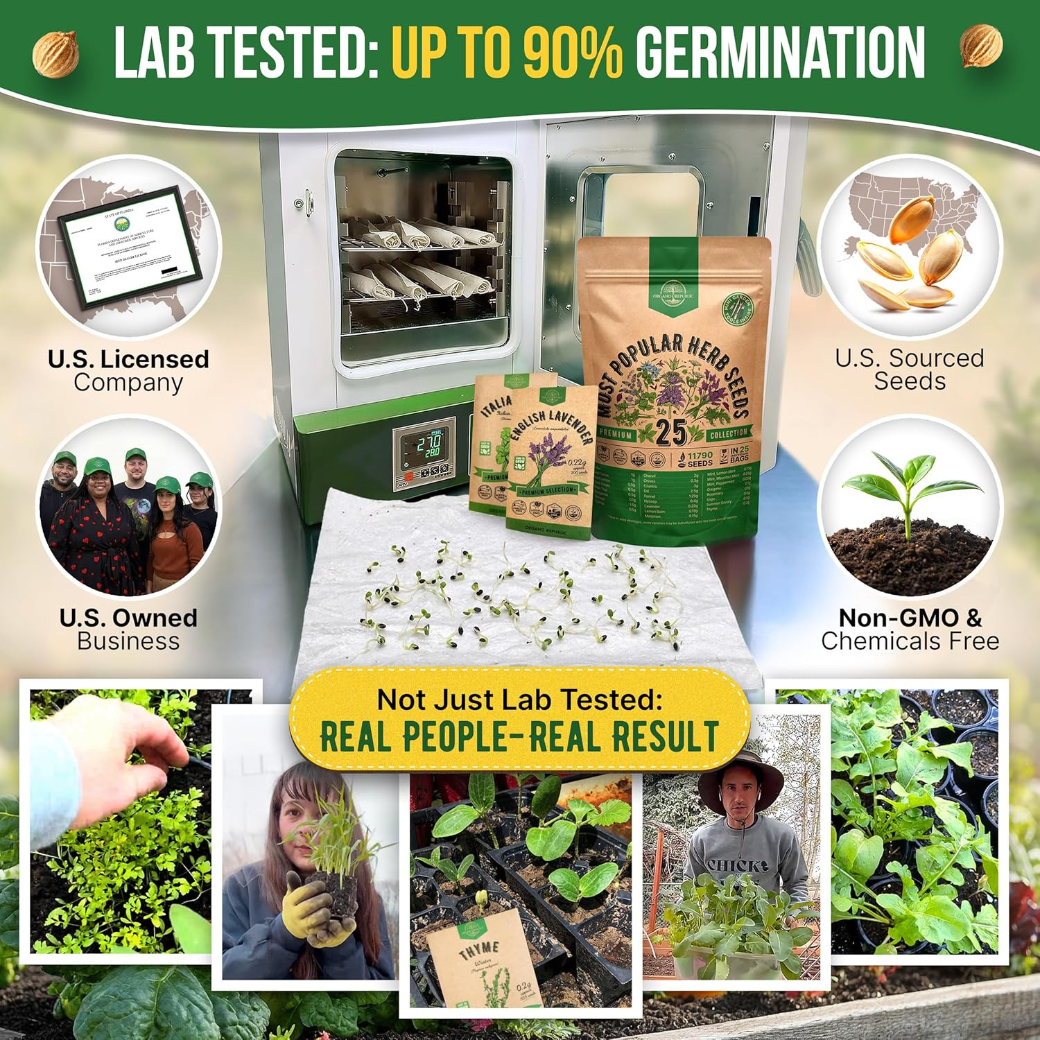 25 Most Popular Herb Seeds Variety Pack – 11,700 Non-Gmo Heirloom Seeds for Plan