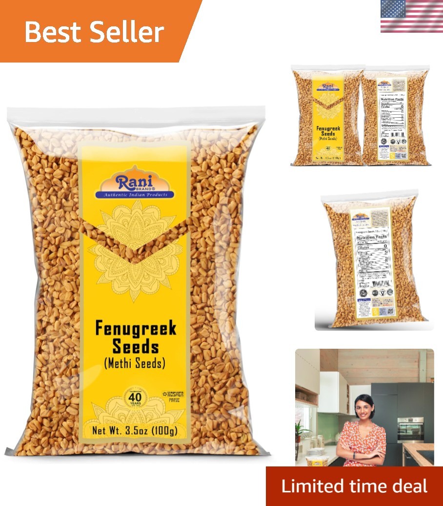 Rani Methi Seeds 3.5oz | Gluten Friendly, Kosher Certified Dry Spice for Cooking