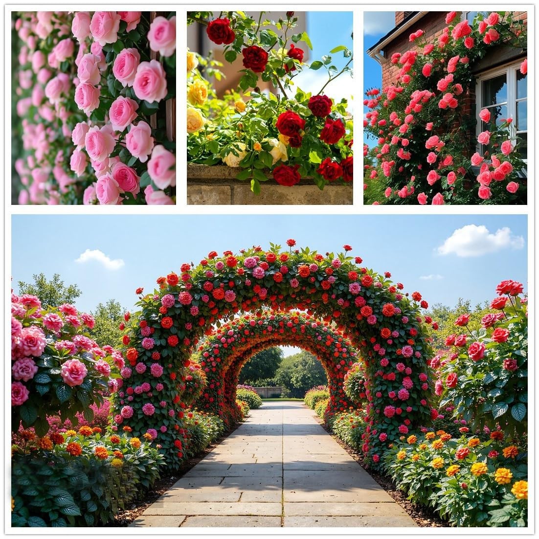 200+ Climbing Rose Seeds for Planting Outdoors – Vibrant Vine Flower, Long-Bl…