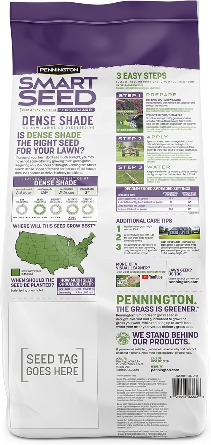 Smart Seed Dense Shade Grass Mix Bag 7 lb