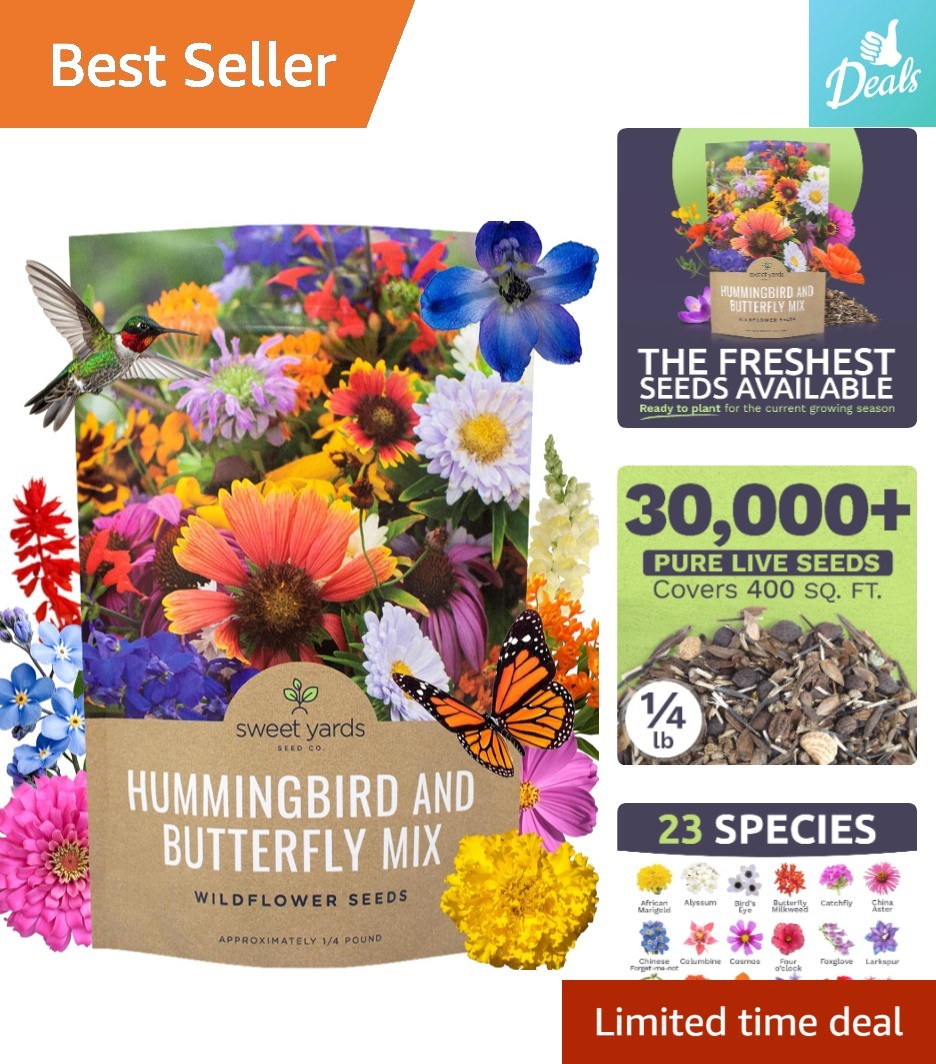 Enchanting Wildflower Seeds Butterfly & Hummingbird Mix – 1/4 Pound Bulk Pack